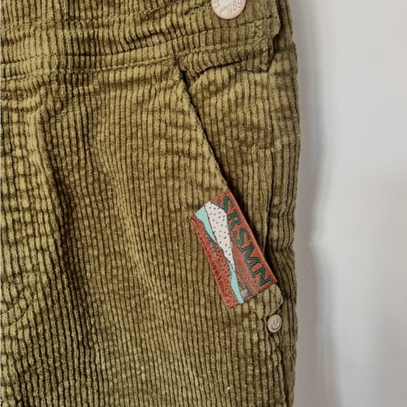 Adorable Souris Mini Kids Olive Green Corduroy Overalls - Picture 3 of 6